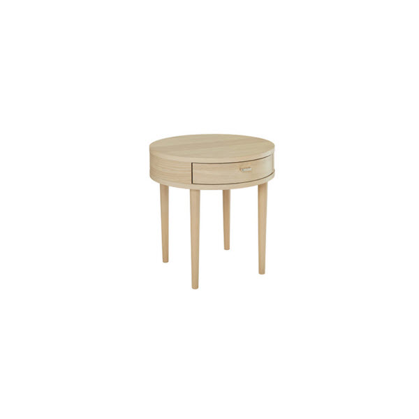 Riga Round Lamp Bedside Table With, Round Lamp Table With Drawer